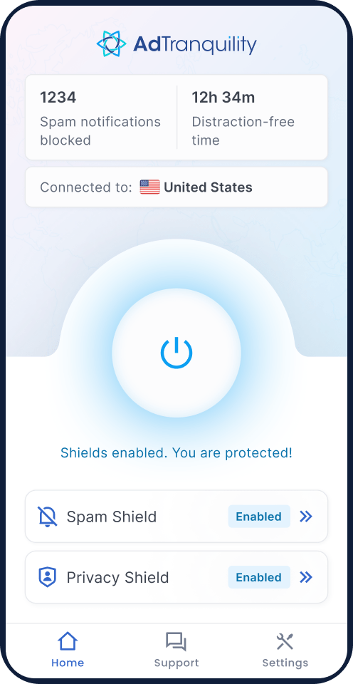 Adtranquility App UI